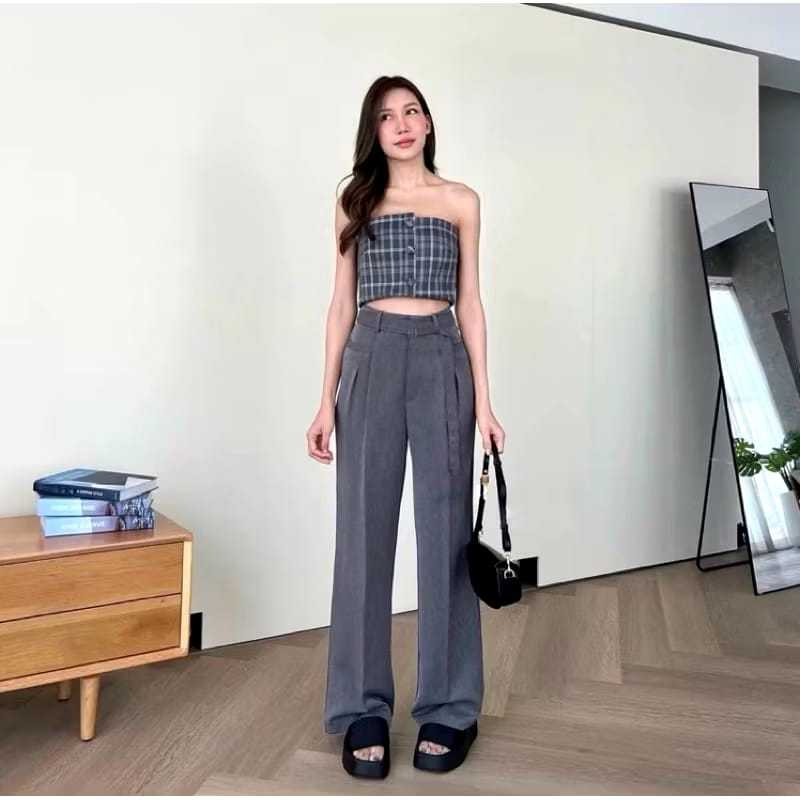Obi Pants Loose Pants Wanita Highwaist