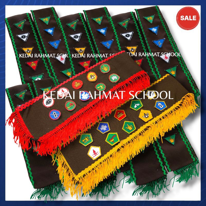 [Paket Hemat] Set Salempang Selempang Rumbai Pramuka 10 TKK Wajib Pramuka Siaga Penggalang Penegak P