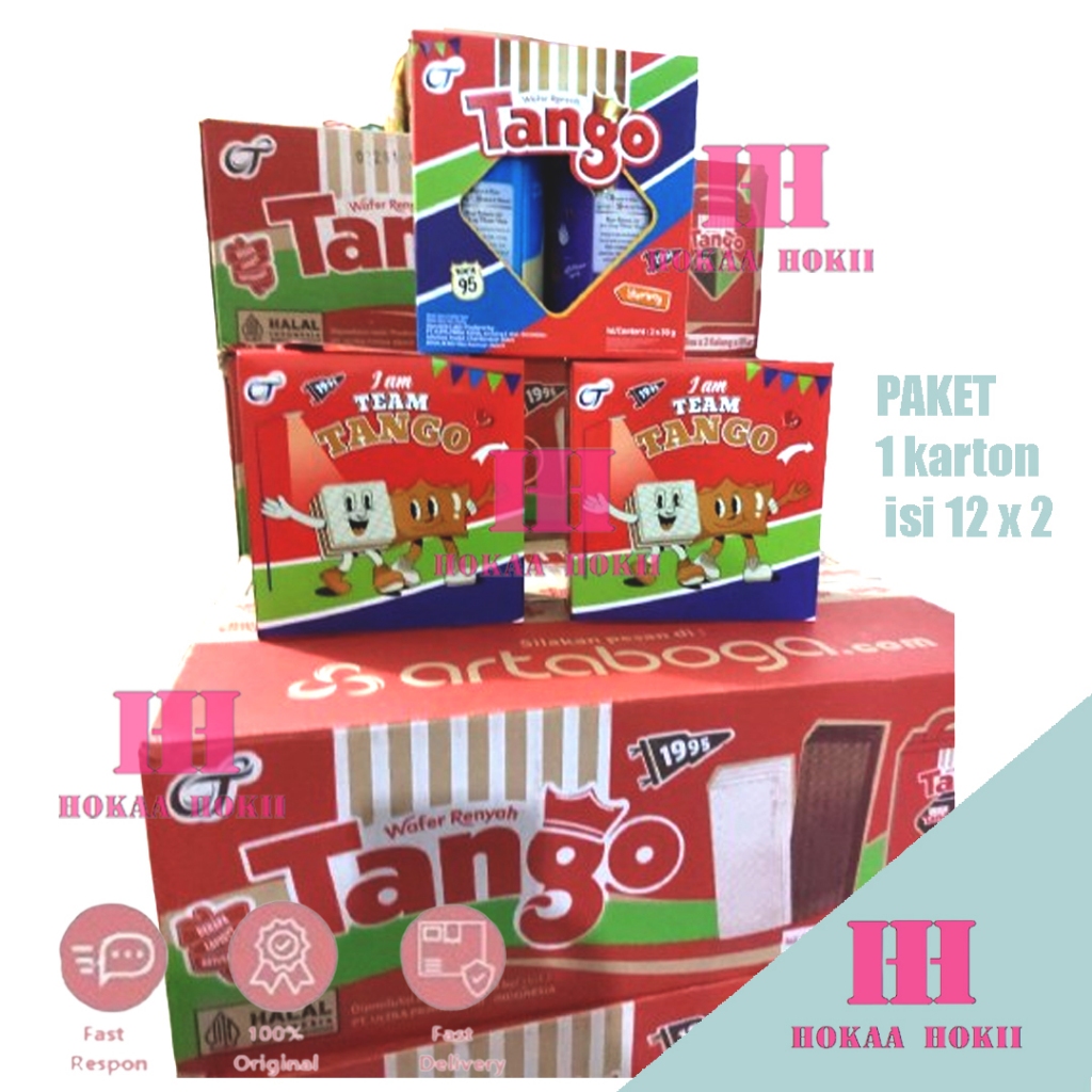 

Tango Wafer Renyah Box Paket 1 karton Isi 12 x 2 Kaleng Coklat Vanila Coconut