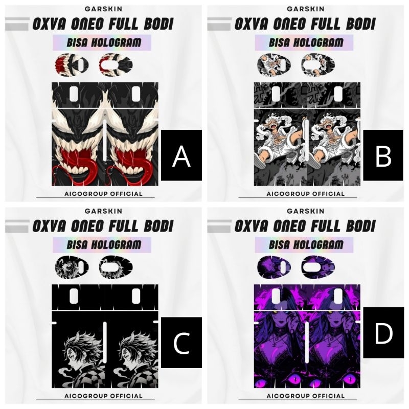 

Premium innneerrr Garskin Oxvas Oneoh Hologram Full Motif Dan Anti Gores