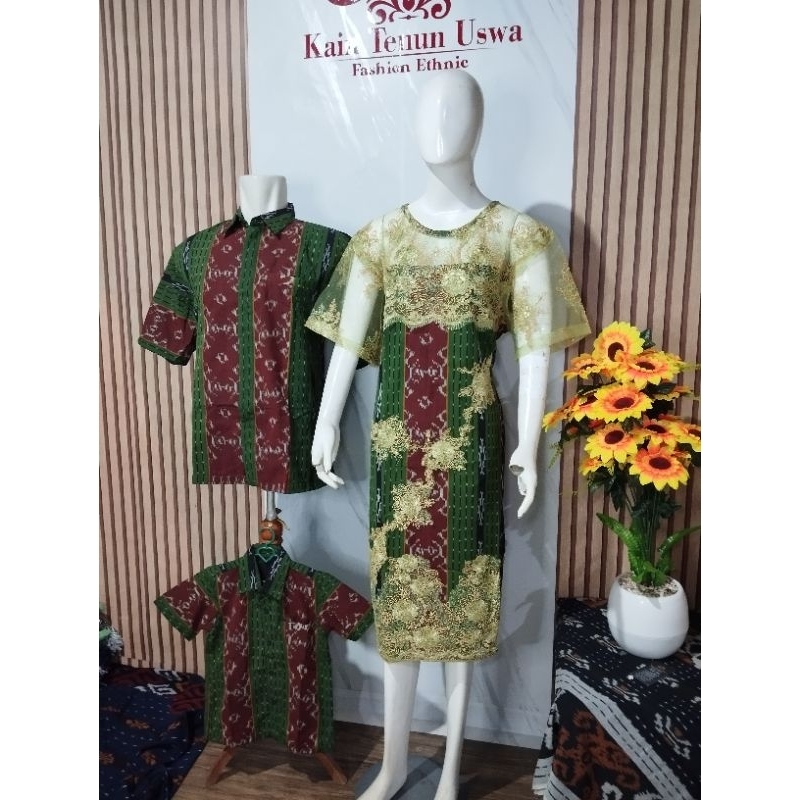 couple keluarga etnik dress kombinasi brokat