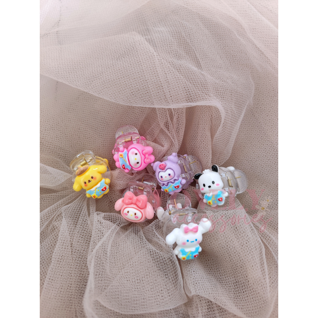 Jepit Rambut Mini Kartun Lucu Klip Poni Fashion Gaya Untuk Anak Kuromi Hello Kitty My Melody Cinnamo