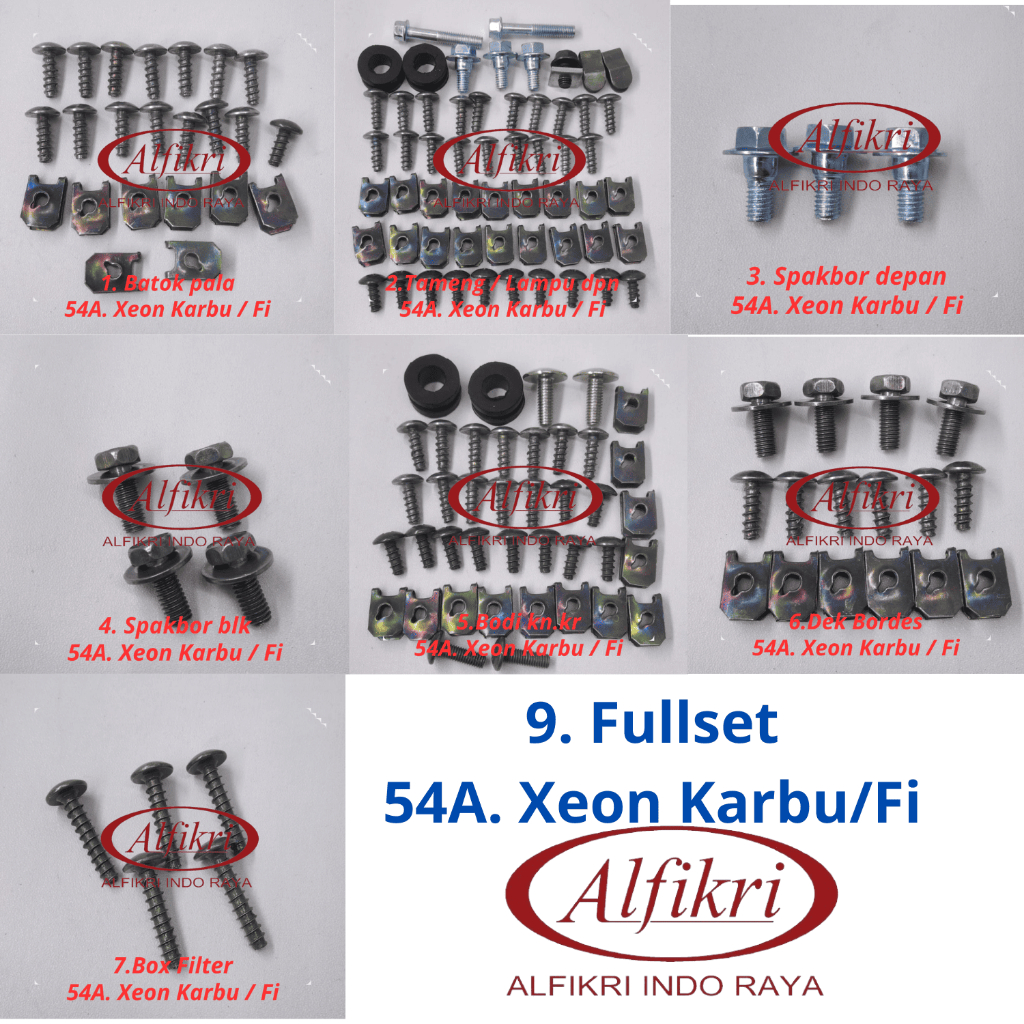 54A. Xeon Karbu / Fi Baut Lengkap Full Set Body Yamaha Xeon Karbu / Fi / Baut Lengkap Fullset Bodi Y