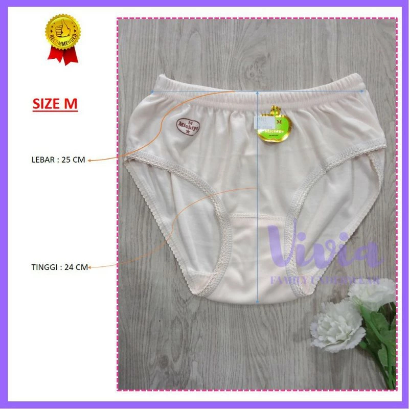 6 HELAI CELANA DALAM WANITA MICHIYO POLOS BASIC KATUN