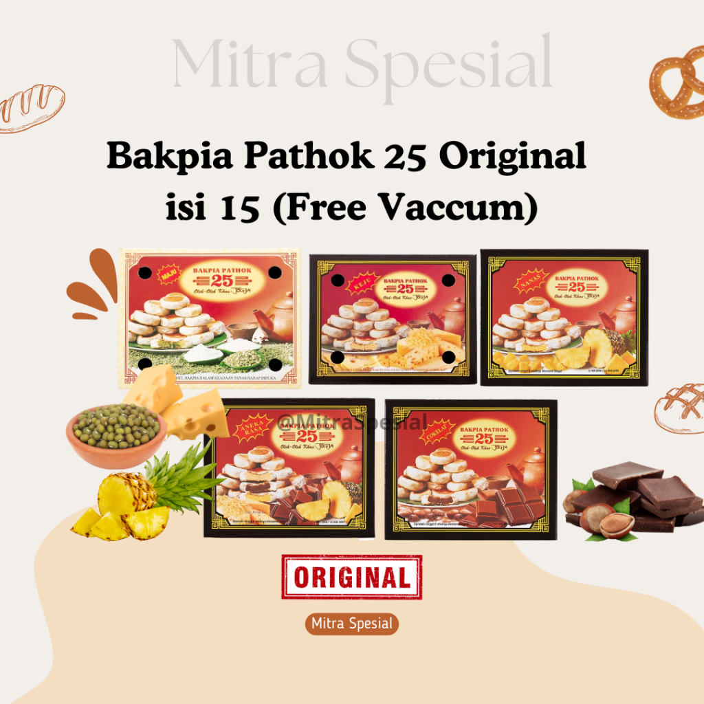 

BAKPIA PATHOK 25 ORIGINAL isi 15 Free Vaccum - Oleh Oleh Khas Jogja