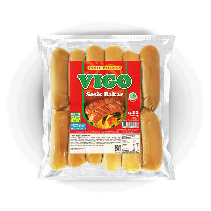 

Vigo Sosis Sapi Bakar Mini is 12 Beef Sausage