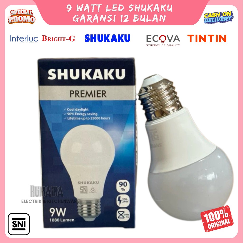 bohlam lampu 9 watt shukaku