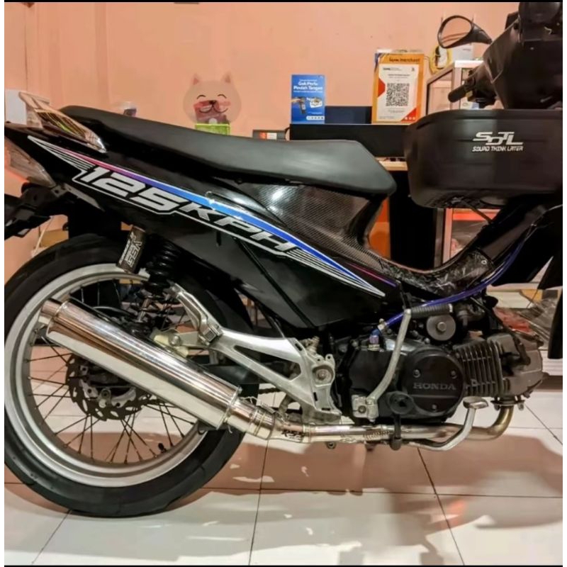 (fulset) slincer knalpot racing satria fu ckd bobokan cbu leher custom supra x 125 karbu fi fit inje