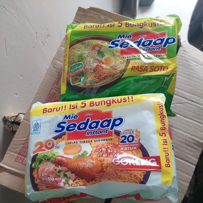 

Sedap Mie kemasan Pack isi 5 dengan 2 varian rasa