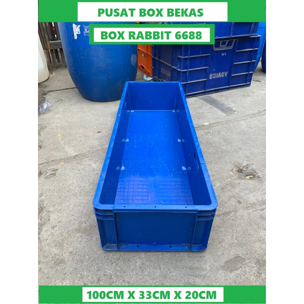 box Rapat bekas container plastik bak plastik bekas container industri Rabbit 6688 (100*32*20)