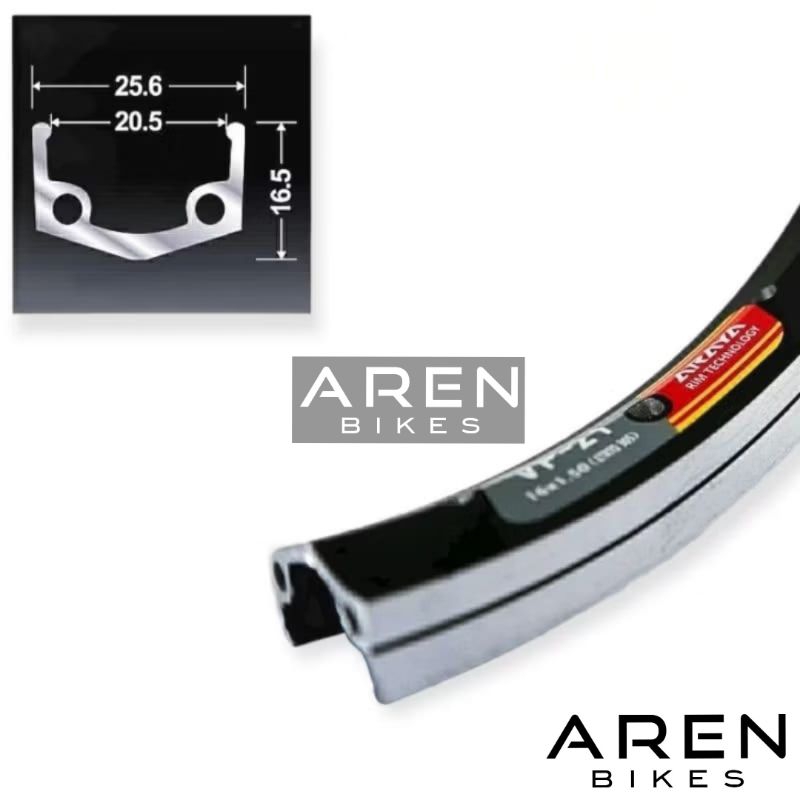 VELG SEPEDA 16 ARAYA VP21 MURNI RING 16" INCH LUBANG 28H 28 HOLE ALLOY BRAKELINE BRAKE LINE CNC LIPA