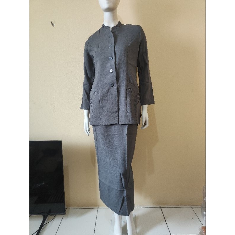 Termurah Setelan Baju Kantor Wanita Dinas ASN warna Abu Tua