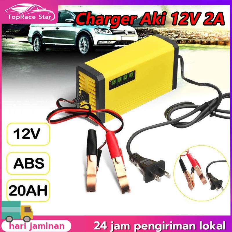 Charger Aki Portable 12V 2A Motor Mobil Cas Casan Aki Motor Charger Aki Motor 12v otomatis/Casan Aki