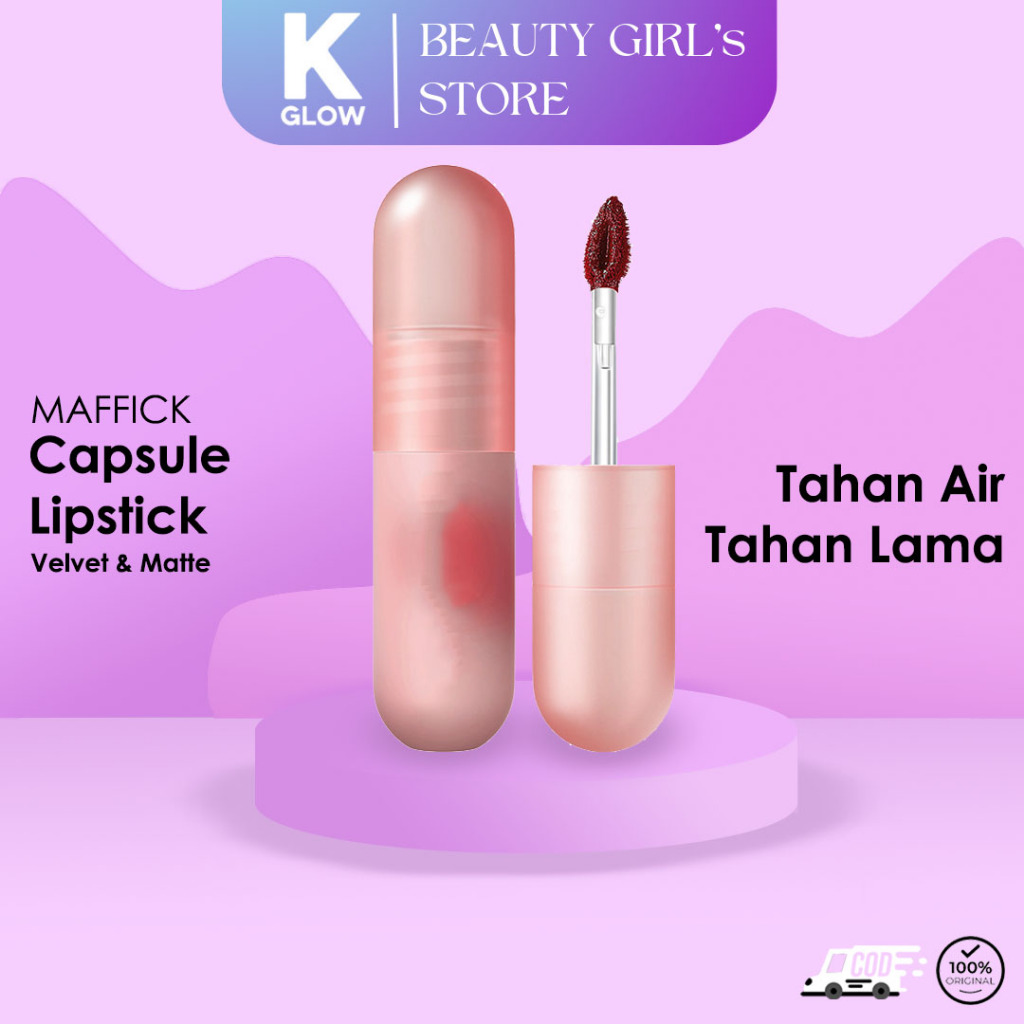 [ KGLOW ] MAFFICK Capsule Matte Velvet Lipstick Lip Cream Lipstik Clay Tahan Air & Tahan Lama XX086