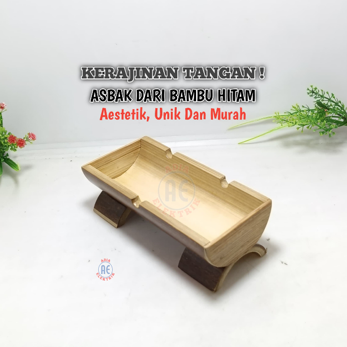 Asbak Bambu Hitam / Asbak Tradisional / Asbak Rokok / Asbak Estetik Wadah Sekar Rokok / Asbak Unik /