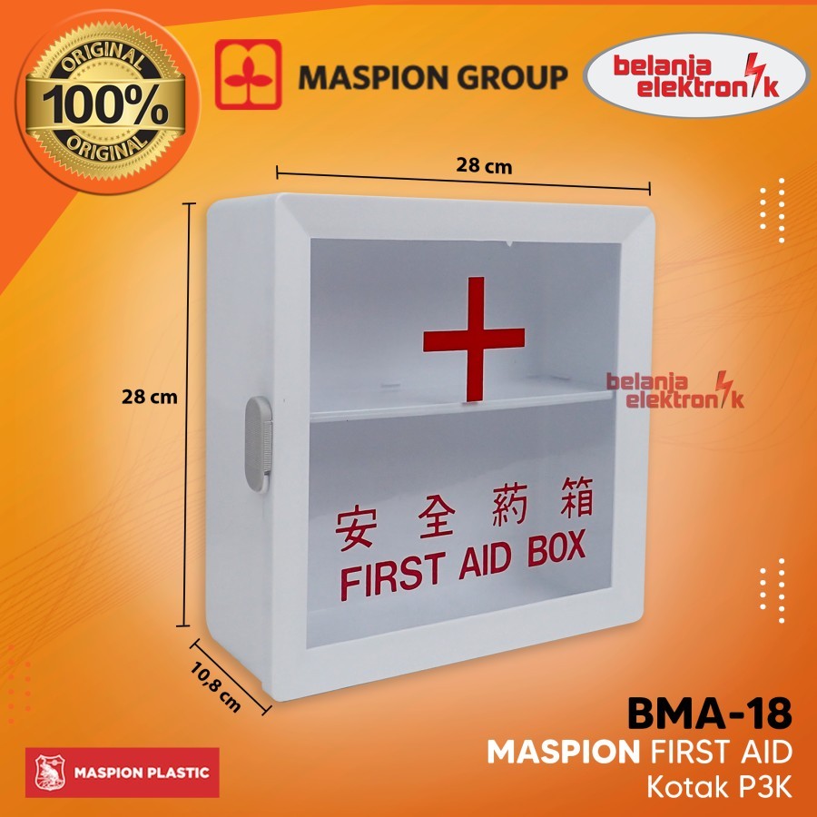 KOTAK P3K / FIRST AID BOX MASPION BMA-18 / KOTAK OBAT DINDING