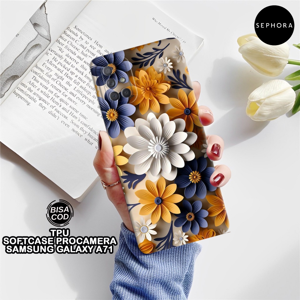 Case Samsung Galaxy A71 4G Terbaru - Fashion Case Bunga - Softcase Samsung Galaxy A71 - Case Pro Cam