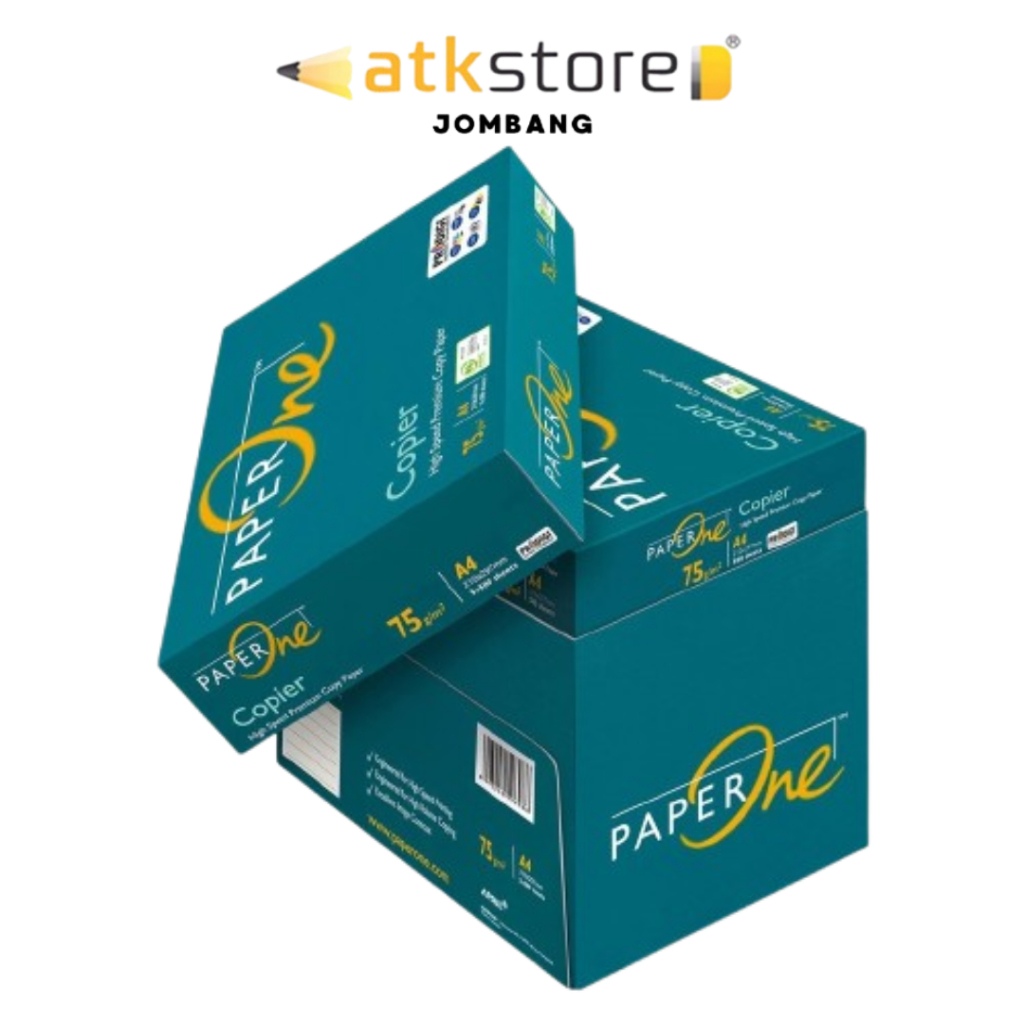 

PaperOne Kertas A4 75gr Copier 1 Box (2500 lembar) Kertas HVS A4 Kertas Fotocopy