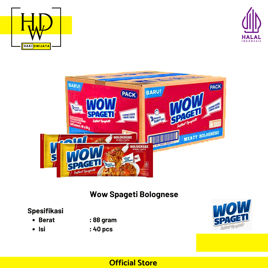 

[40Pcs / 1 Karton] Pasta WOW Spageti Meaty Bolognese Karton
