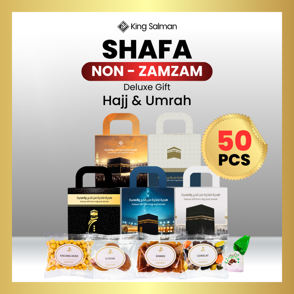 

OLEH-OLEH UMROH & HAJI | King Salman Deluxe Gift | SHAFA (NON ZAM-ZAM) | PAKET 50 PCS