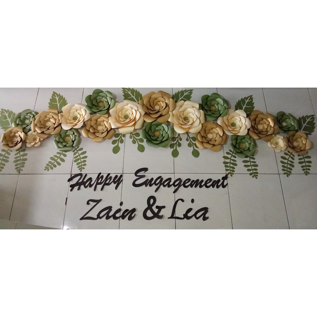 Ready Paper Flower Lamaran Tunangan Engagement Bunga Kertas Backdrop Acara