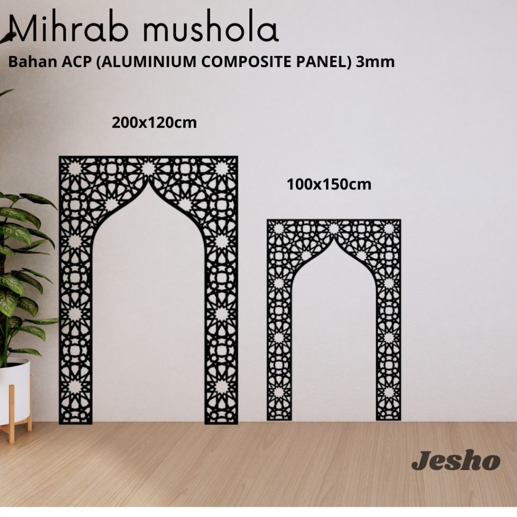 Mihrab Mushola Krawangan Hiasan Mushola Bahan ACP 3mm Motif 1