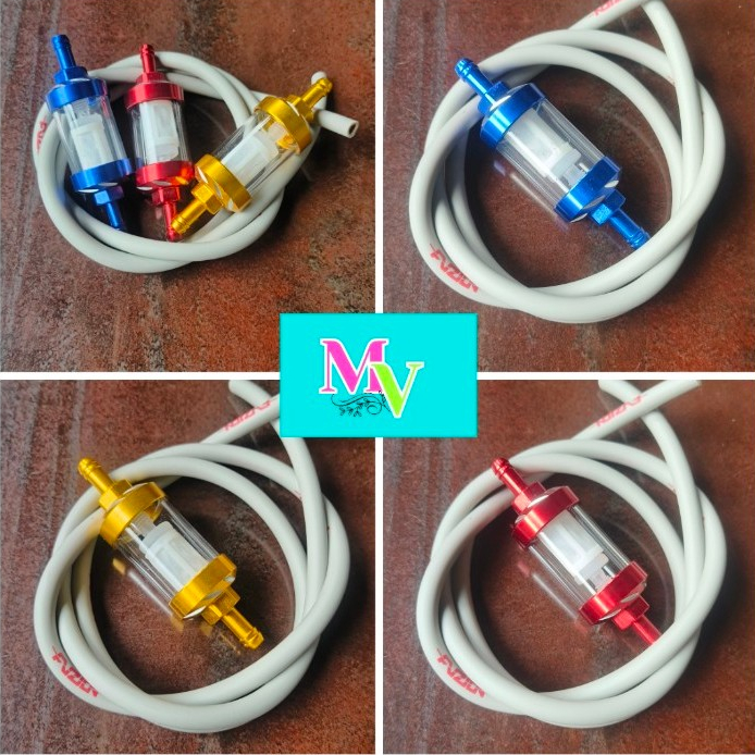saringan bensin motor universal tabung kaca plus selang 100CM /filter bensin