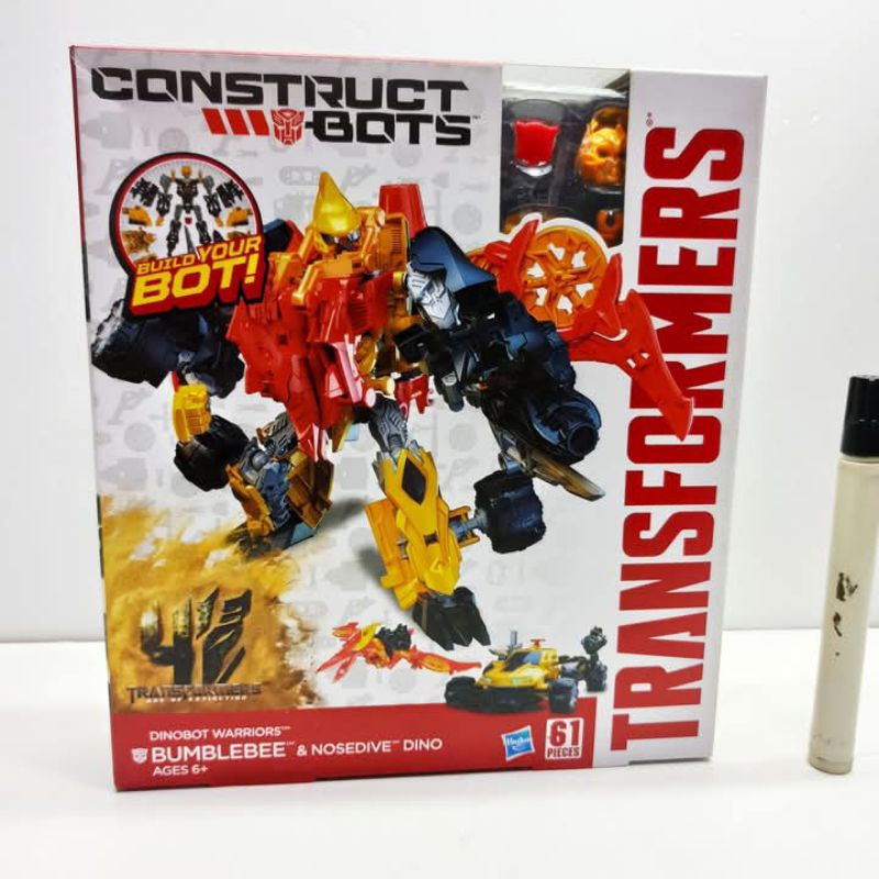 mainan action figureTransformer construct boys bumblebee and nosedive dino dinobot  transformers gen
