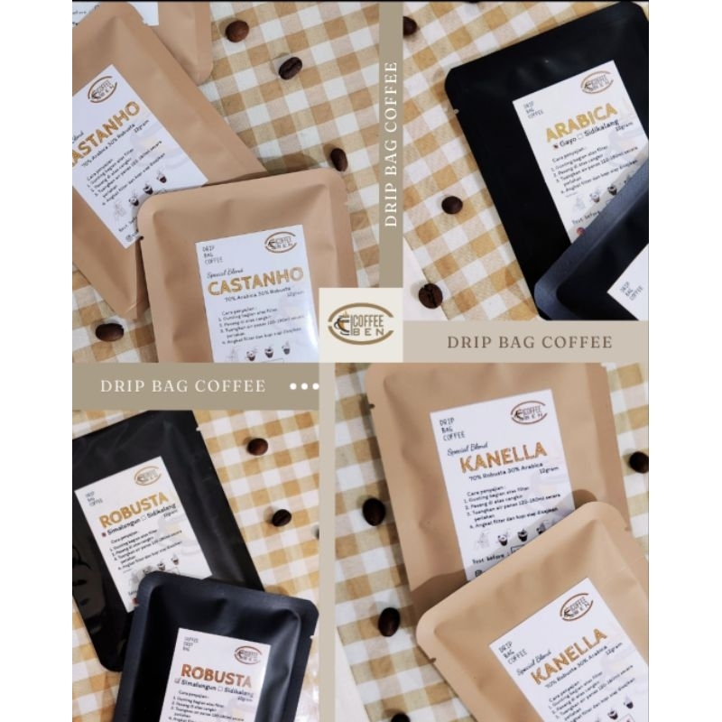

Kopi Drip Bag Robusta Arabica Kanella Castanho