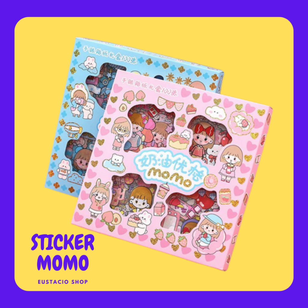 

Sticker Momo Aesthetic Motif Kartun Korea Lucu Anti Air Dekorasi Jurnal Handbook Scrapbook DIY Viral 100 Lembar