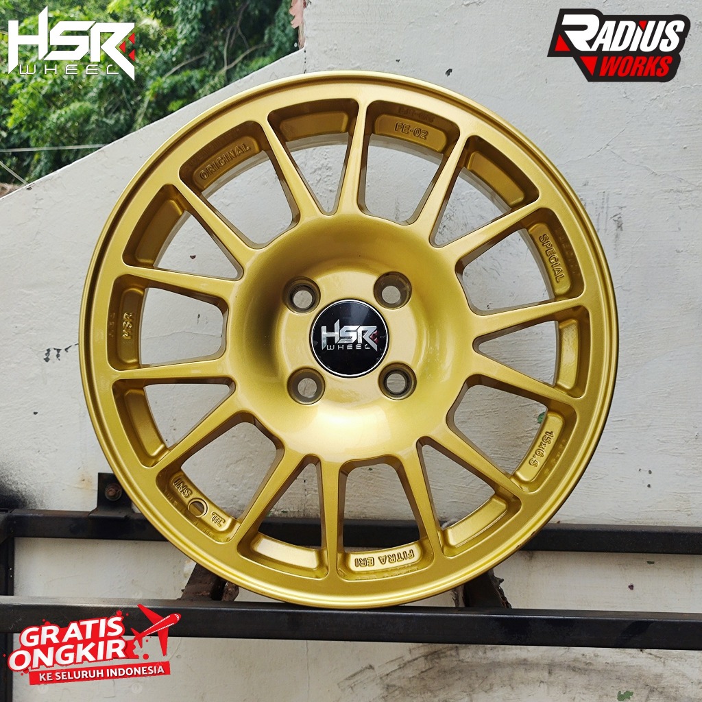 Velg mobil rally look ring 15 pcd 4x100 gold untuk brio agya freed dan sejenisnya