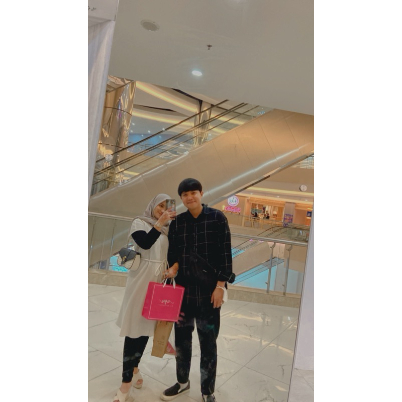 Preloved tunik plisket broken white