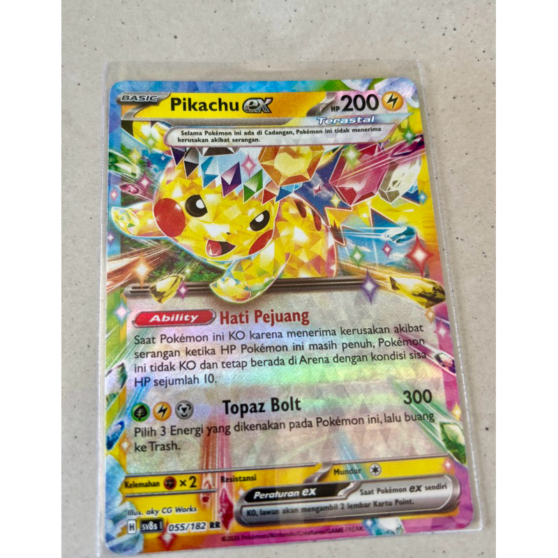 Kartu Pokemon Pikachu EX RR Terastal Kilat Rasi SV8S