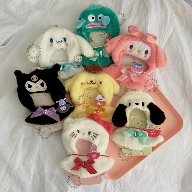 [ READY STOCK ] CAPE SANRIO DOLL 10CM KUROMI MY MELODY POMPOMPURIN CINNAMOROLL HELLO KITTY POCHACCO 