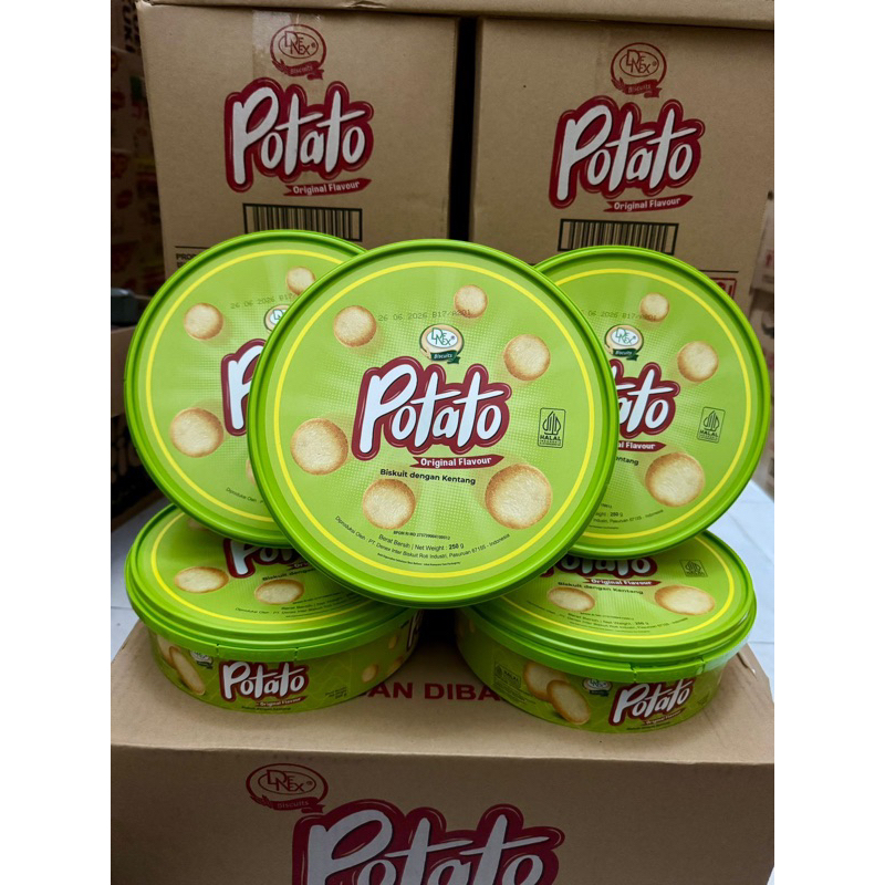 

Denex Potato Biskuit 250 gr x 6 Jar kentang original Flavour karton