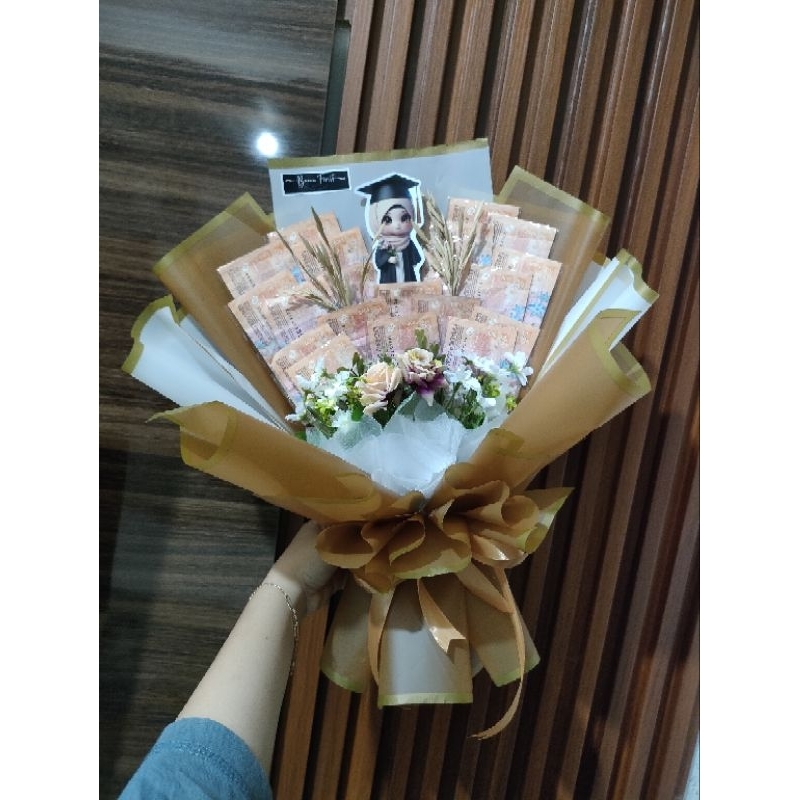 buket uang asli bunga artificial snack uang wisuda ulang tahun hari ibu