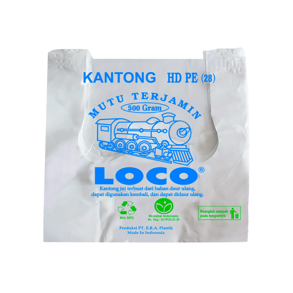 Kantong Plastik Kresek Warna Putih Plastik Loco Tebal  Uk 28 x 48