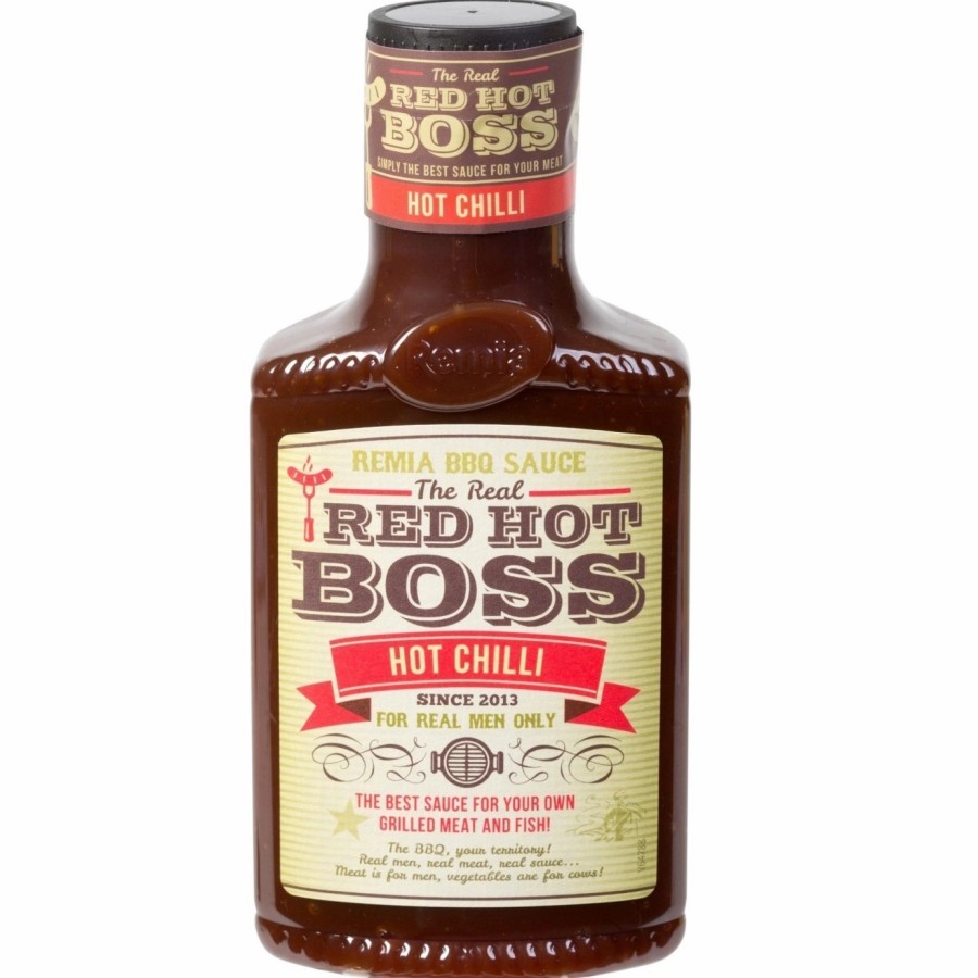 

saus barbeque bbq remia red hot boss hot chilli 450