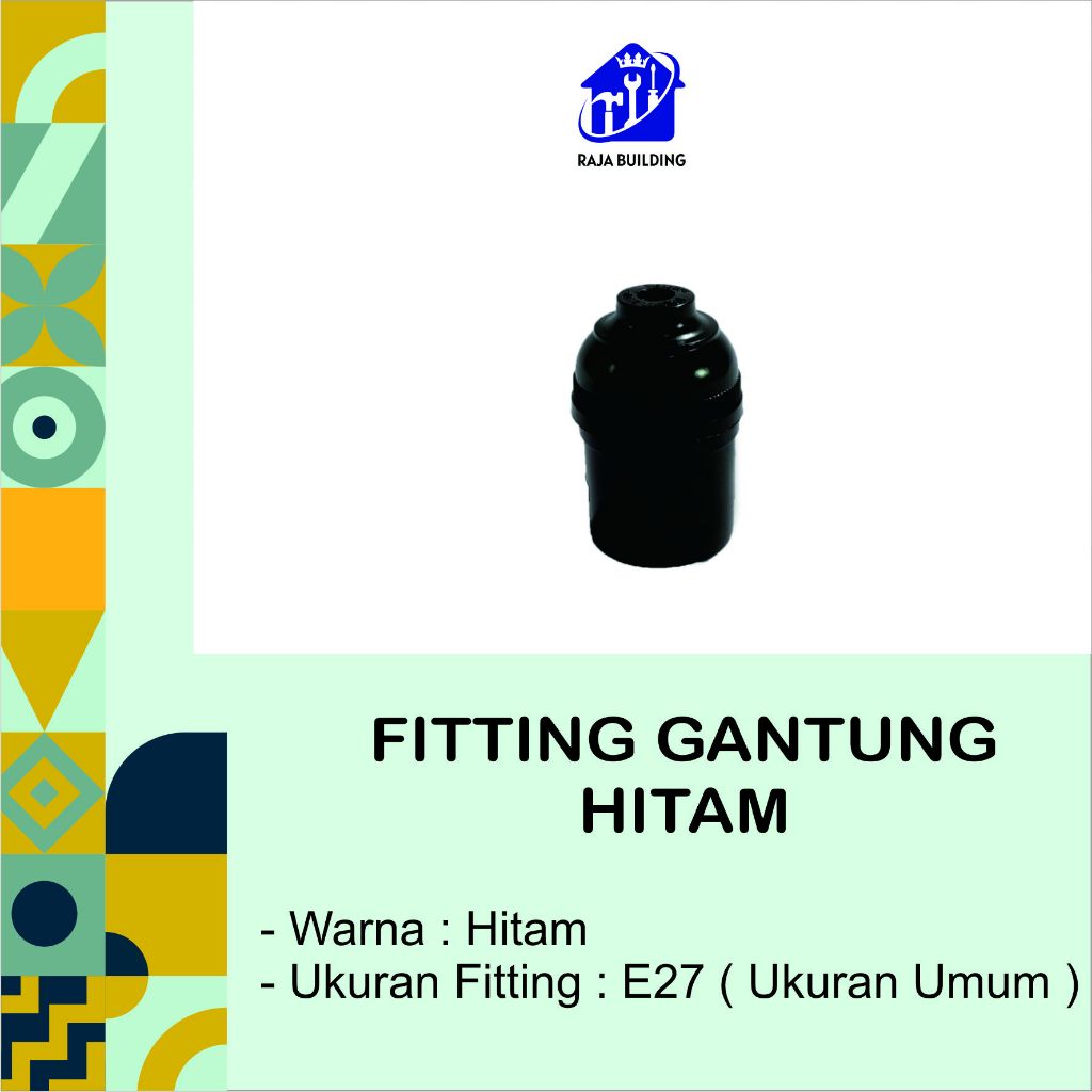 Fiting Gantung Visalux Hitam / Fitting Kap Gantung Lampu Bohlam