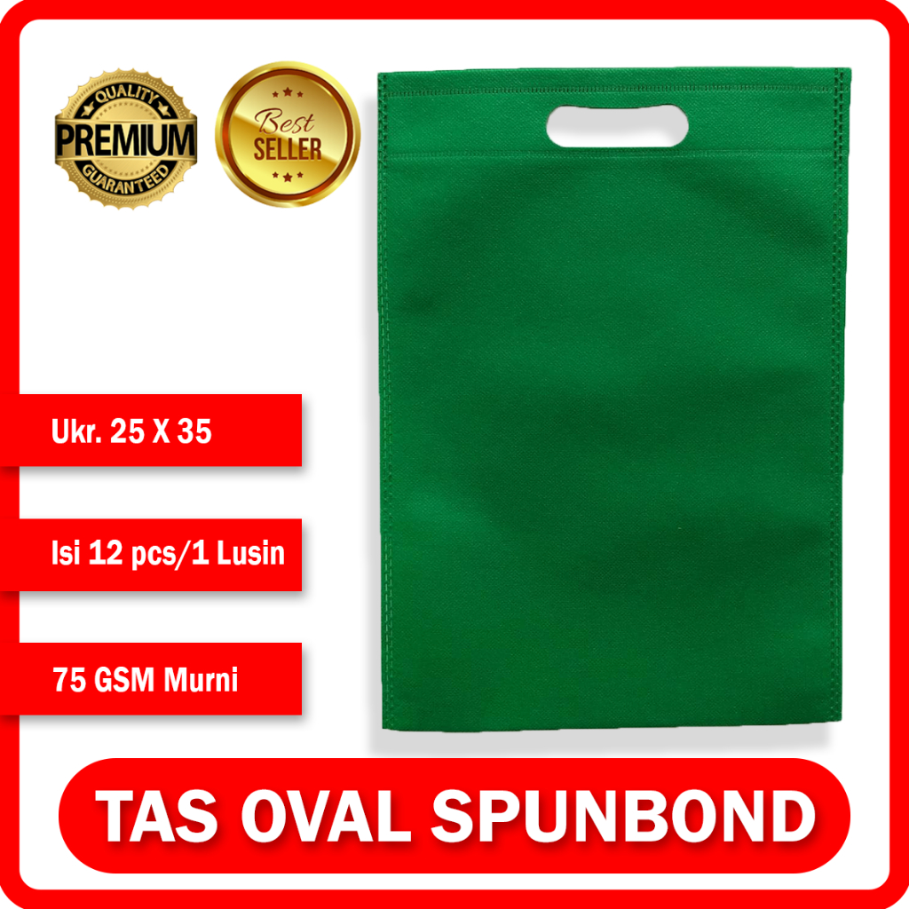 

TAS SOUVENIR - SPUNBOUND OVAL 25CMX35CM HIJAU TUA