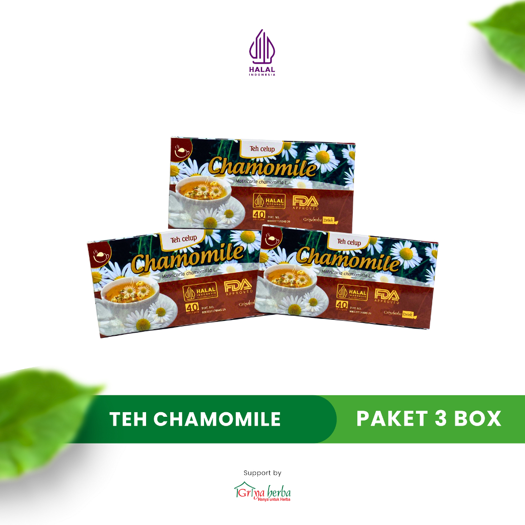 

Teh Celup Herbal Chamomile Paket 3 Box Original Griya Herba Halal