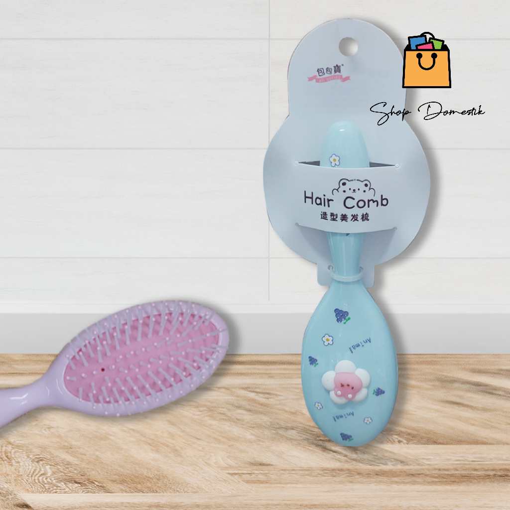 HAIR BRUSH OVAL/ WET BRUSH/ SISIR BLOW/ SISIR RAMBUT LUCU KOREA BENTUK OVAL (RFZ27.1-25)