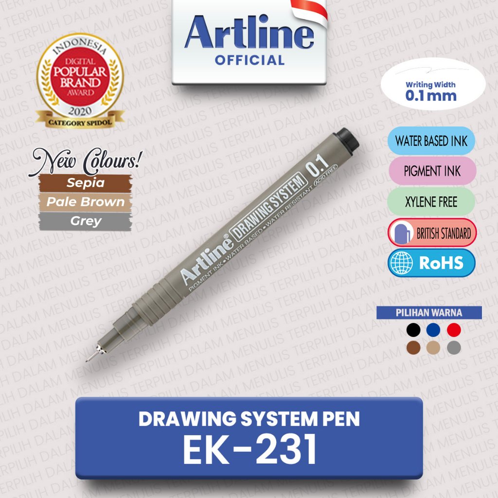 

(LIVE) ARTLINE Drawing System Pen Gambar 0.1 mm EK-231 2