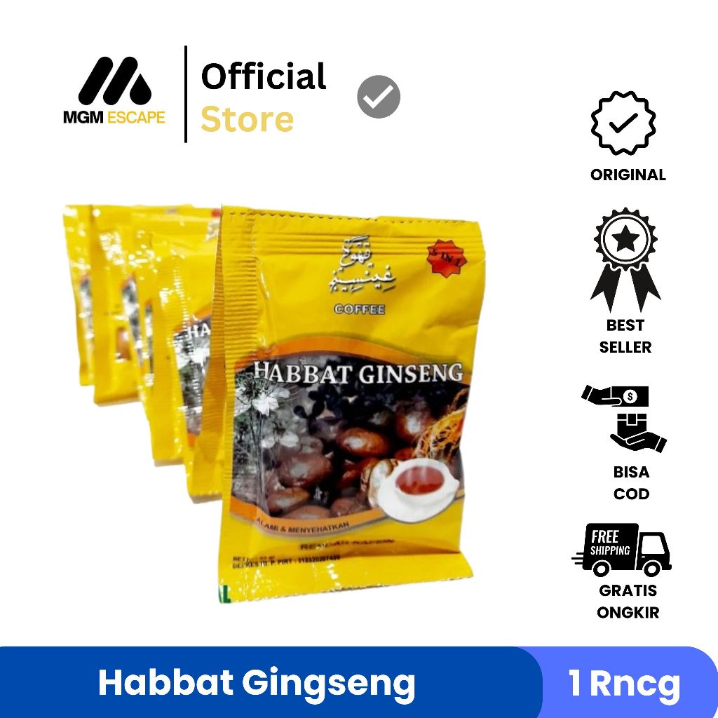 

Kopi Herbal - Habbat Ginseng Coffee 5 in 1 - Minuman Kesehatan 1 Renceng