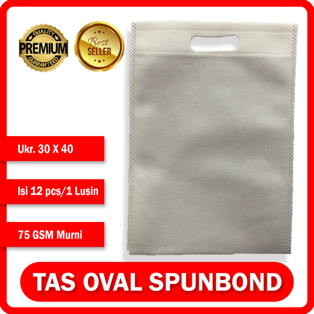 

TAS SOUVENIR - SPUNBOUND OVAL 30CMX40CM PUTIH