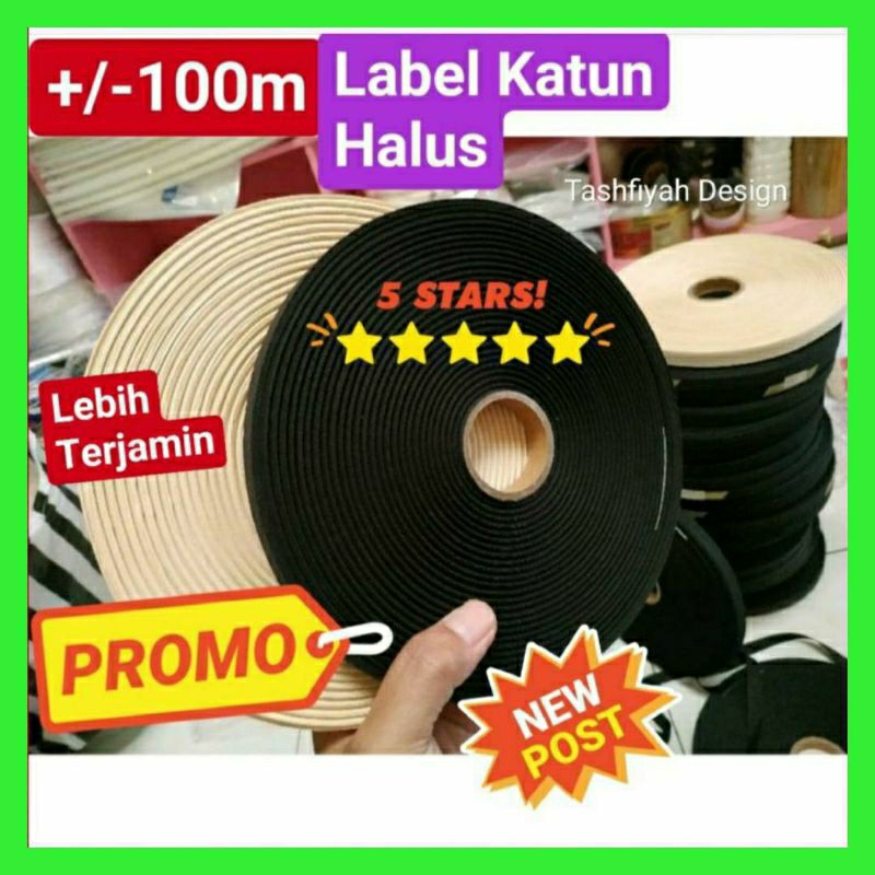 

Pita kain Katun 2cm 1 cm roll Polos 100 yard