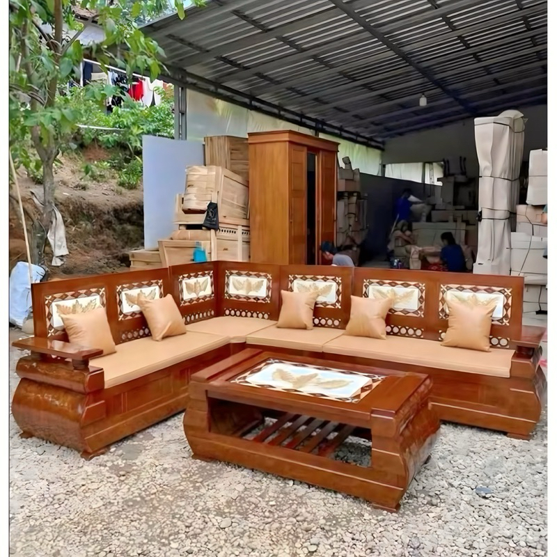 Kursi Sudut Kayu Jati Domini B Terlaris Kursi Tamu Sudut Minimalis Chairs Furniture