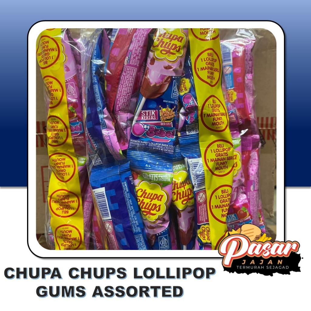 

Chupa Chups Lollipop Gums Assorted Isi 12gr x 24pcs