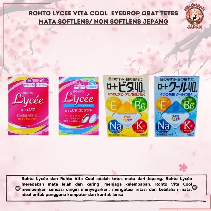 ROHTO LYCEE VITA COOL  EYEDROP SOFTLENS/ NON SOFTLENS JEPANG