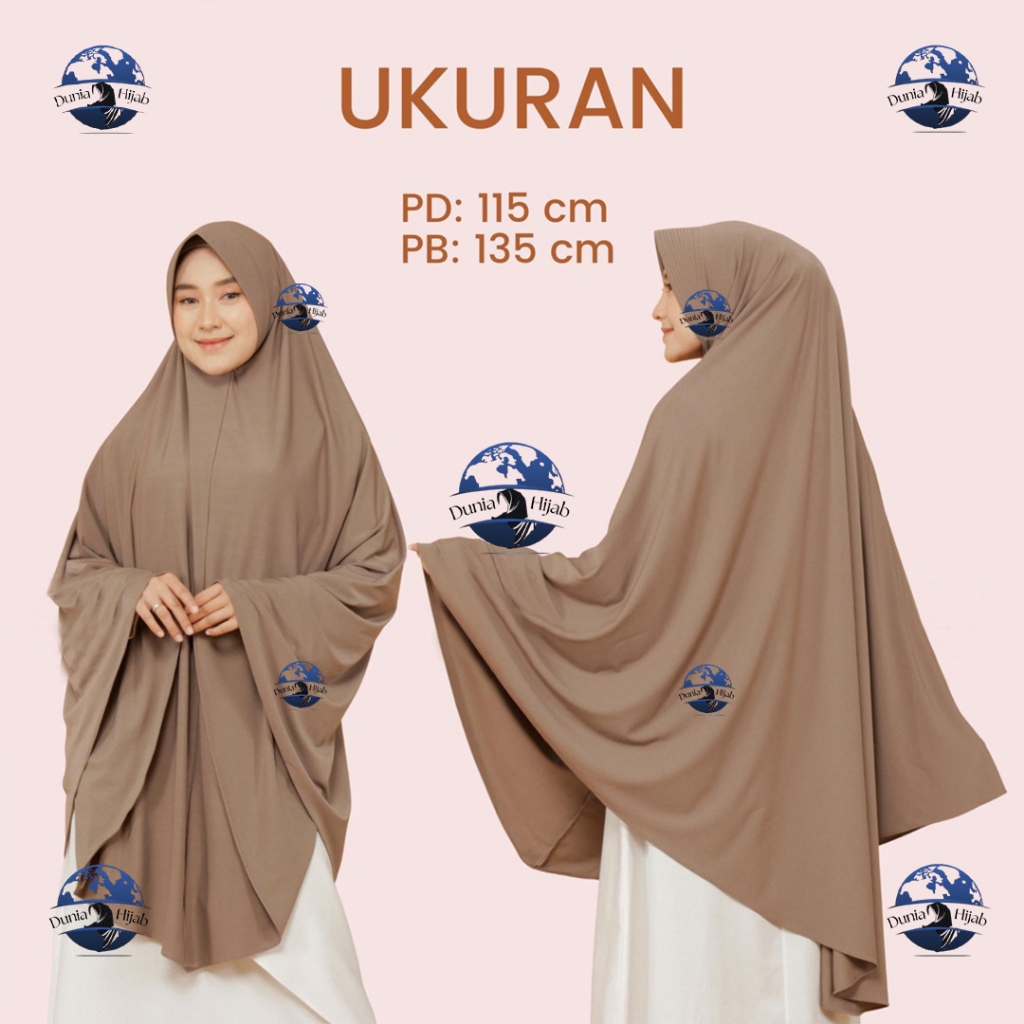 Hijab Khimar Bergo Hamidah Jumbo XXL Spandek Jersey | Jilbab Mukena Bergo Simple Pad XXL Spandek Jer